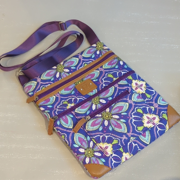 Stone Mountain Accessories Handbags - Floral Purple Crossbody Bag